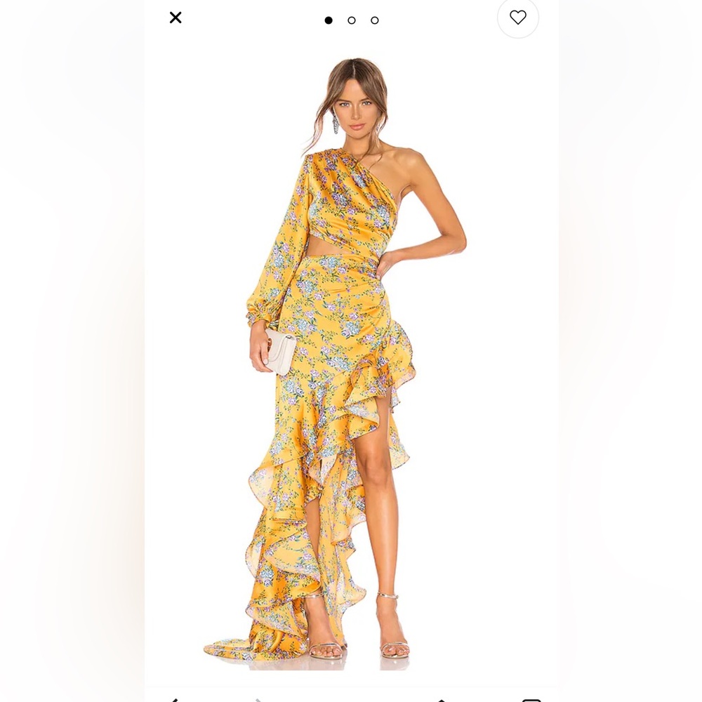 Bronx and Banco Yellow Hanna  One Shoulder Dress